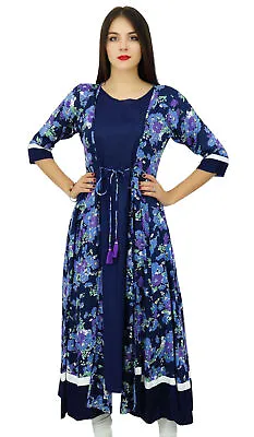 Bimba Exclusive 2 Piece Printed Kurti Long Kurta Indian Clothing-Sxl • $40.69