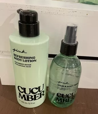 Victoria's Secret Pink Cucumber Hair & Body Mist & Body Lotion Set With Boxes • $27