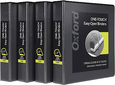 Oxford 3 Ring Binders 1.5 Inch One-Touch Easy Open D Rings View Binder Covers  • $34.81