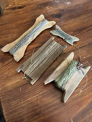 4 Vintage Primitive Wooden Hand Reel Lot • $25