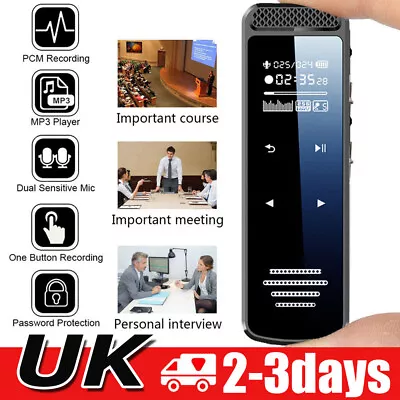 Digital Voice Activated Dictaphone Audio Sound Recorder Portable MP3 Player UK • £17.91