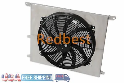 Aluminum Shroud&16 Fan For 1988-99 97 BMW E30/E36 MT W/ 6 Cylinder Eng Radiator  • $83