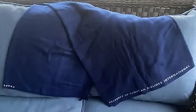 $25 • Buy Vintage Canadian Airlines International Cabin Flight Lap Blanket Throw Navy Blue