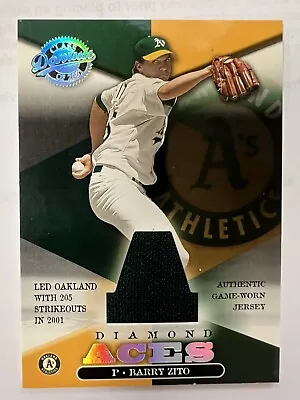 Barry Zito 2001 Donruss Diamond Aces GAME-WORN JERSEY #A13 Oakland A's    /550 • $3.99