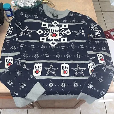 Mens Small Dallas Cowboys Miller Lite Holiday Christmas Sweater • $35