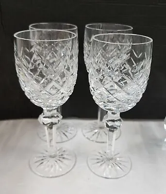 $249.99 • Buy Set Of 4 WATERFORD Crystal POWERSCOURT Wine WATER Goblet Glasses Signed