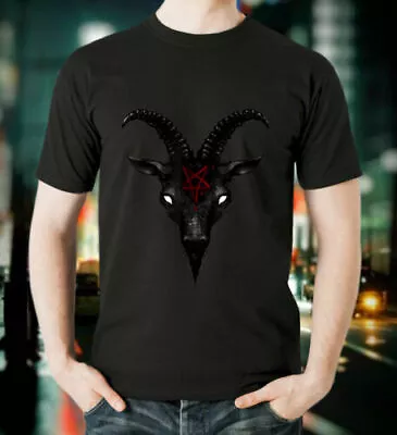 Sigil Of Baphomet Goat Of Mendes Satan Dark Goth Pentagram T-Shirt • $12.95
