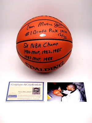 Magic Johnson Stat Inscriptions Signed Basketball Steiner Autograph Auto Rare! • $995