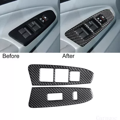 2pcs For Toyota Tacoma 12-15 Carbon Fiber Front Door Window Switch Interior Trim • $12.70