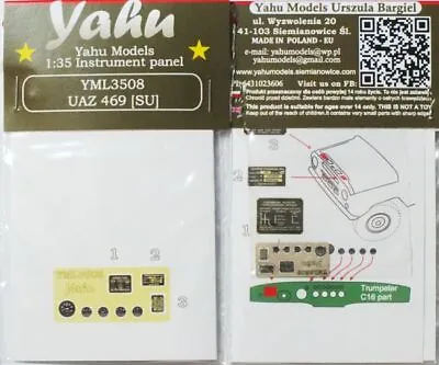 Yahu 1/35 UAZ-469 (SU) Instrument Panel For Trumpeter/Military Wheels Kits • $6.10