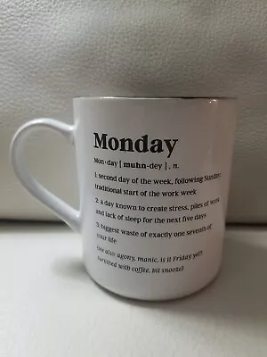 Monday Humor Funny Coffee Mug Tea Cup White Black Large Funny Mug 20 Oz • $7.99