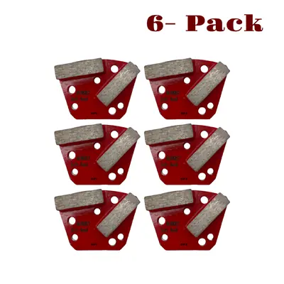 6 Pack Trapezoidal Grinding Disc Pads For Concrete Grinders Soft Bond 60 Grit • $109