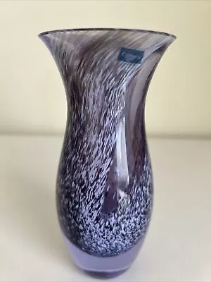 Small Glass Vase CAITHNESS Purple & White Swirl 14cm Hand Made In Scotland • £4.99