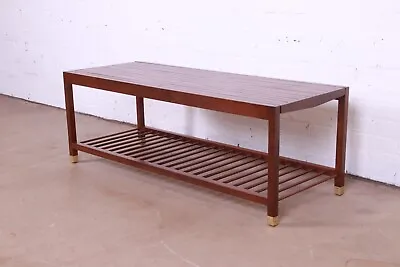 Baker Furniture Mid-Century Modern Teak Slat Expanding Coffee Table Refinished • $2395