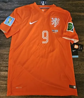 NWT Nike Netherlands 2014 World Cup Robin Van Persie Football Jersey Medium Rare • $250