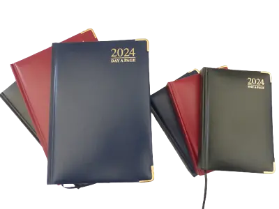 A4 A5 A6 2024 Diary Tallon Day A Page Asst Red Leather Look Hardback Diaries NEW • £3.99