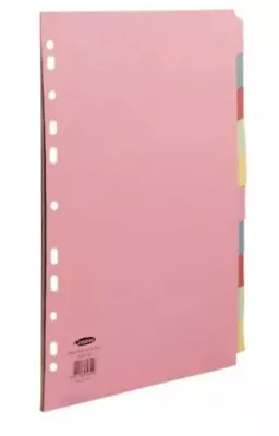 Concord Punched Pocket Subject Dividers 10-Part A4 Pastel Colours Pack Of 5 • £5