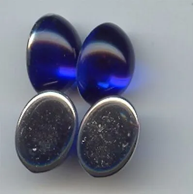 $3.74 • Buy 24 VINTAGE SAPPHIRE ACRYLIC 18x13mm. OVAL HIGH DOME CABOCHONS 7218