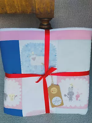 HAND MADE PATCHWORK BABY QUILT/PLAYMAT WITH FLEECE BACKING SuzyBeeDesign • £26