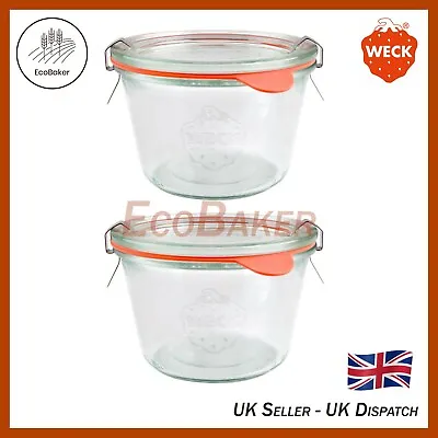 £12.95 • Buy X2 WECK 741 370ml Storage Jar, Seal, Clamps. Canning, Yoghurt, Kimchi, Jam
