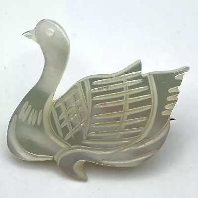 Vintage Brooch Swan MOP Mother Of Pearl 1.25  X 1  • $9.99