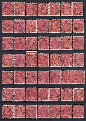 AUSTRALIA  1926-30: 50x 1½d Red Die 2 KGV Generally VGU To FU Shades Etc. • $7.50