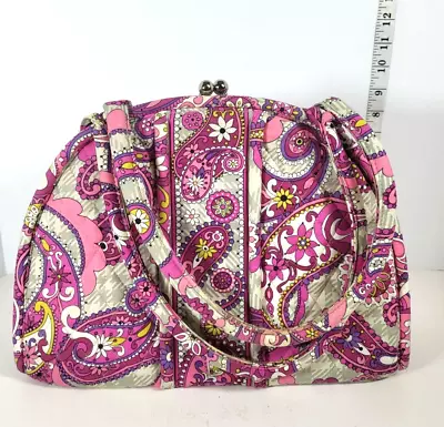 Vera Bradley Eloise Kiss-Lock Clam Shoulder Bag Purse Paisley Meets Plaid • $25.90