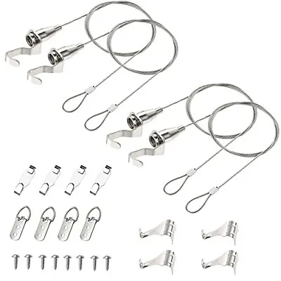 IDGGDI 4 Pack Heavy Duty Picture Rail Hooks And Wire Hanging Kit For Mirror W... • $16.42