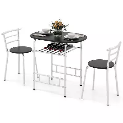 3 Piece Dining Set Table 2 Chairs Bistro Pub Home Kitchen Breakfast Furniture • $94.99