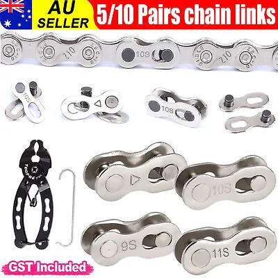 6/7/8/9/10/11 Speed 5/10 Pairs Bike Chain Master Link Connector QR + Simple Tool • $11.99