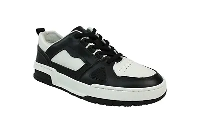 Exclusive Men's Genuine Leather Fashion Suit Sneakers Black & White Lace Up Shoe • $39.95