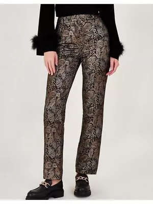 Monsoon Joni Jacquard Trousers Black • £29.99