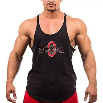 Mr Olympia Bodybuilding Workout Casual Tank Vest Muscle Fitness Gym Singlets • $12.94