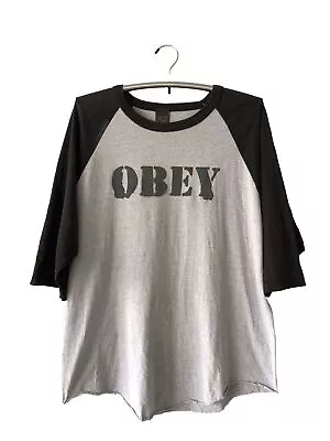 Vintage Obey Spell Out T Shirt 3/4 Skateboards • $90.28