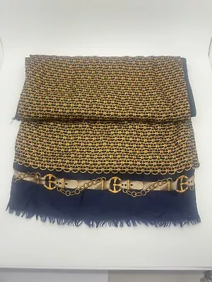 RARE Vintage Paolo GUCCI GG Belt 100% Silk Scarf With 100% Wool Reversal 1980s • $95