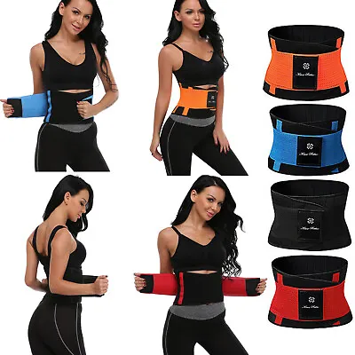 Women Sport Waist Trainer Weight Loss Men Sweat Thermo Wrap Body Shaper Belt Gym • $12.99