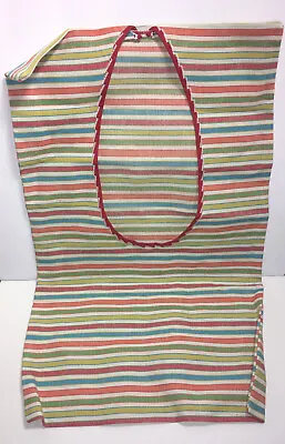 Vtg Clothes Pin Bag Striped Cotton Euc 11” X 18” • $13.96