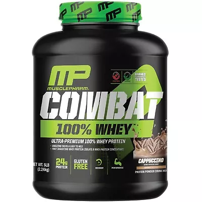 MusclePharm Combat 100% Whey Protein Powder - 5 Lb 70 Servings Cappuccino • $84.99