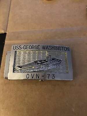 Vintage USS George Washington Nuclear Powered Carrier CVN-73 Belt Buckle • $24.95