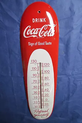 Vintage COCA-COLA Cigar Thermometer Tin Sign Not Porcelain ~ Super Clean ~ LQQK! • $707