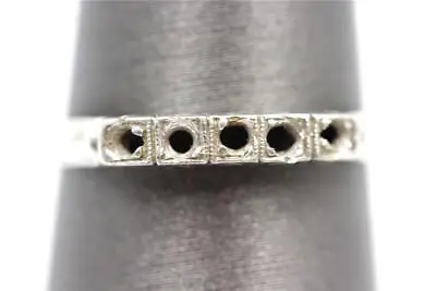 1946 Vintage Authentic Platinum Band Stackable Wedding Mount For 5 Diamonds • $174.99