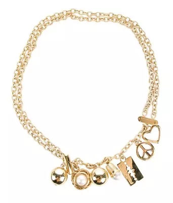 Beautiful Vintge Chunky Moschino Gold Charm Belt/ Necklace • $749