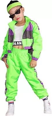 £28 • Buy Hip Hop Dance Set 3 Piece Girls Street Outfit Crop Top Jacket Joggers Size 11-12