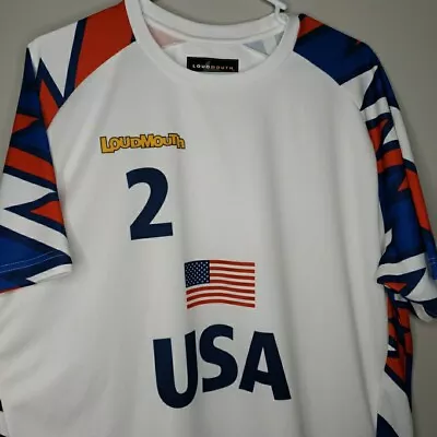 Loudmouth USA Volleyball T Shirt Mens Sz XXL 2012 Olympics Jersey White Men’s • $39.99