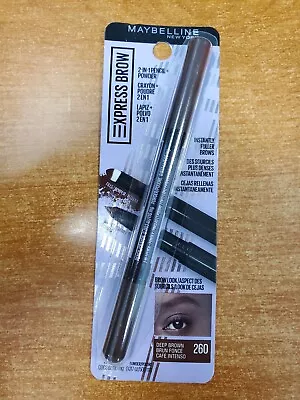 Maybelline Express Brow 2-In-1 Pencil Powder #260 Deep Brown (OO766) • $7.99