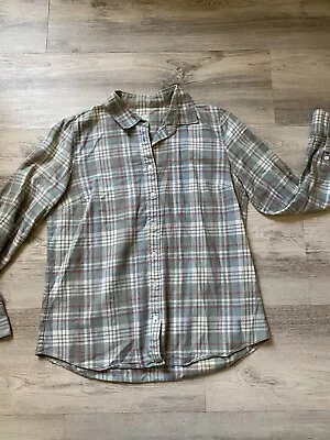 J. Crew Green And Pink Plaid Boy Shirt 100% Cotton Women’s Size Small • $15