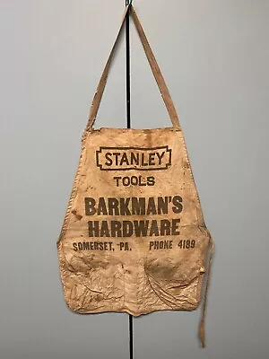 $9.99 • Buy Vintage STANLEY TOOLS Carpenter Nail Apron Barkman's Hardware Somerset Pa