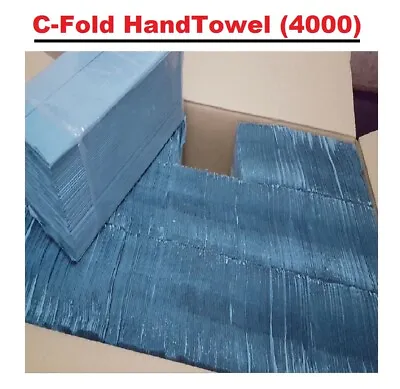 C-Fold Multi Fold Paper Hand Towels Soft Tissues In Blue 1 Ply Case Of 4000 • £25.99