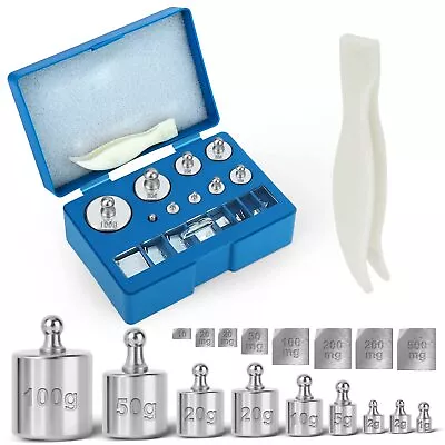 17 Pcs Scale Calibration Weight Kit 10mg - 100g Precision Steel Calibration ... • $22.27