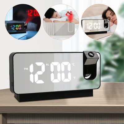 £12.69 • Buy Led Smart Digital Alarm Clock Projection Temperature Projector Lcd Display Time